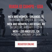 Riasa is hosting ID camps for both people and people in Orlando, FL, Las Vegas, NV, and Los Angeles, CA, where people can register online. Full Text: RIASA ID CAMPS - USA MEN AND WOMEN - ORLANDO, FL THURSDAY, DECEMBER 30 · 9AM MEN AND WOMEN - LAS VEGAS, NV SATURSDAY, JANUARY 1 : 12PM MEN - LOS ANGELES , CA MONDAY, JANUARY 3 . 9AM REGISTER ONLINE